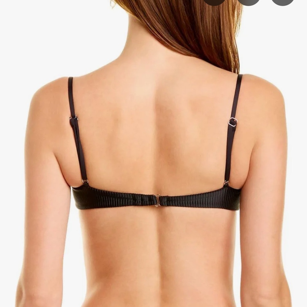 Frankie's Bikinis Tolly Black Ribbed Underwire Balconette Bikini - Picture 3 of 10